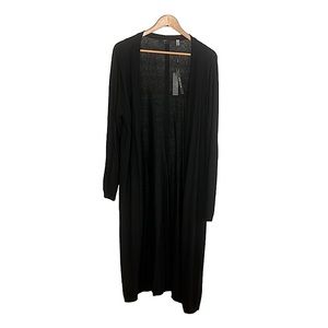 Tahari Long Black Wool Blend Sweater XL